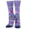 thumbnail image 1 of Cool Socks, Peace & Love Women's, Fun Novelty Crew Socks, 1 of 6