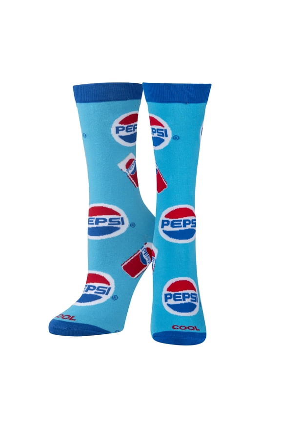 Cool Socks – Pepsi Soda Can Print – Novelty Crew Dress Socks – Medium Unisex Fit – Fun Gift Socks