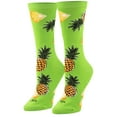 thumbnail image 1 of Cool Socks Pineapples Fun Fruit Print Novelty Crew Socks for Women, 1 of 6