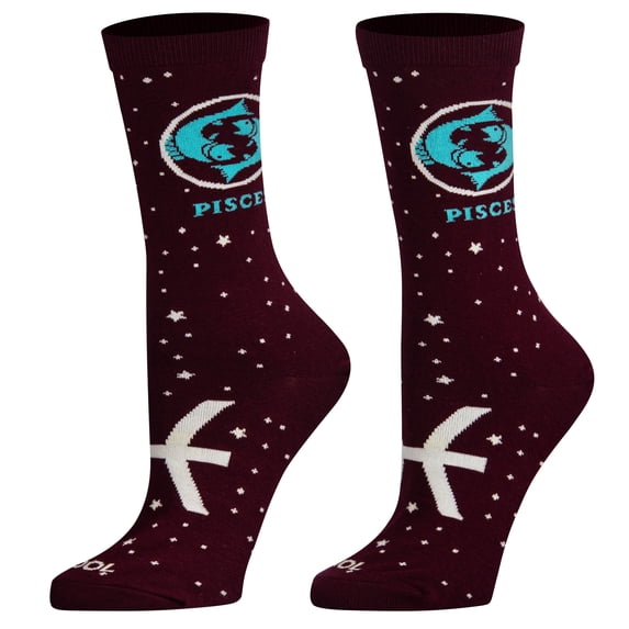 Cool Socks Pisces Zodiac Astrology Crew Socks, Size Medium