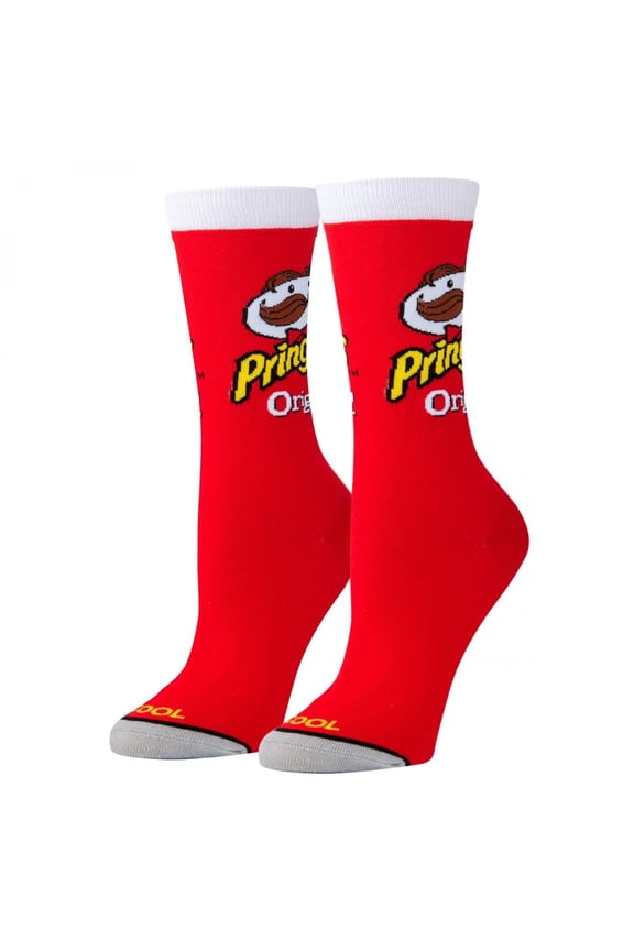 Cool Socks, Pringles Chips Can, Womens Crew Length, Funny Graphic Print- Large