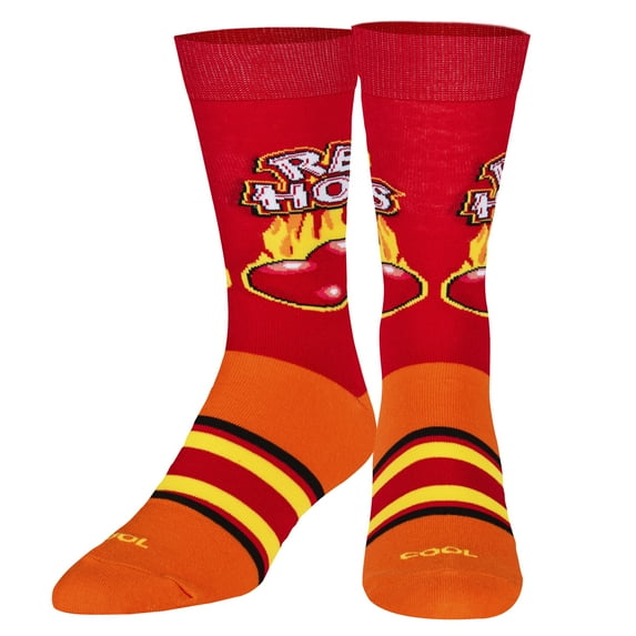 Cool Socks, Red Hots Fun Candy Print Men's Crew Socks