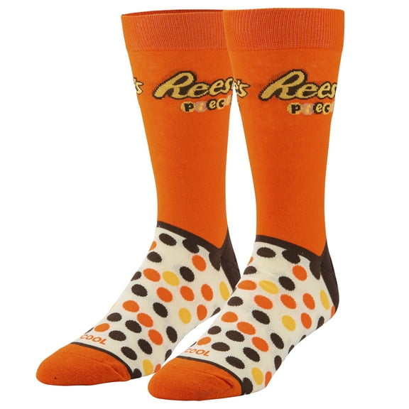 Cool Socks Reese's Pieces Candies, Fun Print Novelty Crew Socks for Men