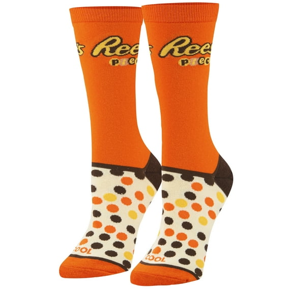 Cool Socks Reese's Pieces Candy, Fun Print Novelty Crew Socks for Men & Women