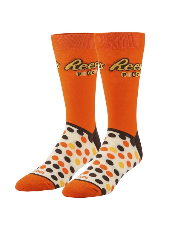 Cool Socks Reese's Pieces Chocolate Peanut Butter Crew Socks, Size Medium
