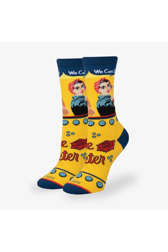 Cool Socks Rosie The Riveter Women's Crew Socks Meme Novelty Crew Socks Medium Size Comfy Cotton