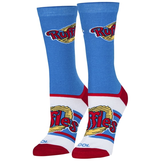 Cool Socks Ruffles Logo Snack Foodie Crew Socks, Size Medium