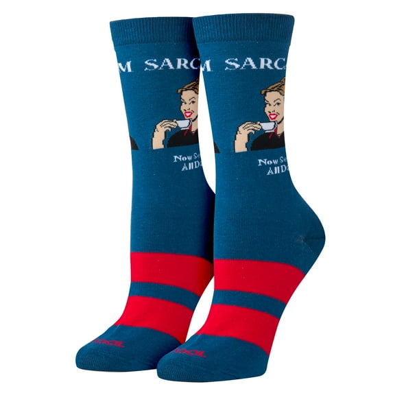 Cool Socks, Sarcasm, Womens Crew Length, Funny Graphic Print- Large