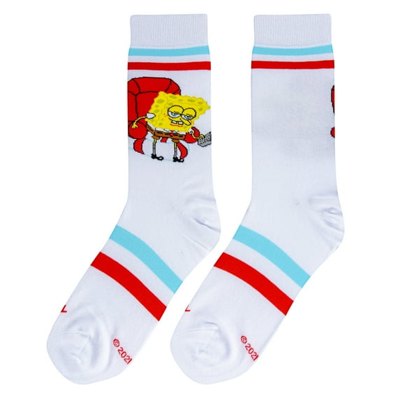 Cool Socks, SpongeBob, Imma Head Out, Mens Womens Crew, Funny Graphic Print, Large