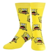 Cool Socks, SpongeBob SquarePants, Surprised, Mens Womens Crew, Funny Print, Large