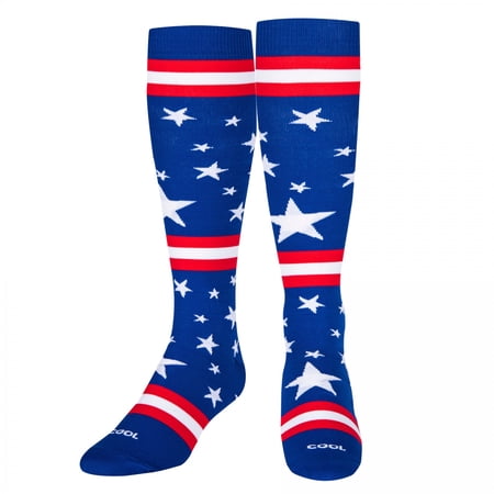 Cool Socks, Stars & Stripes, Fun Novelty, Fun Novelty Knee High Compression Socks