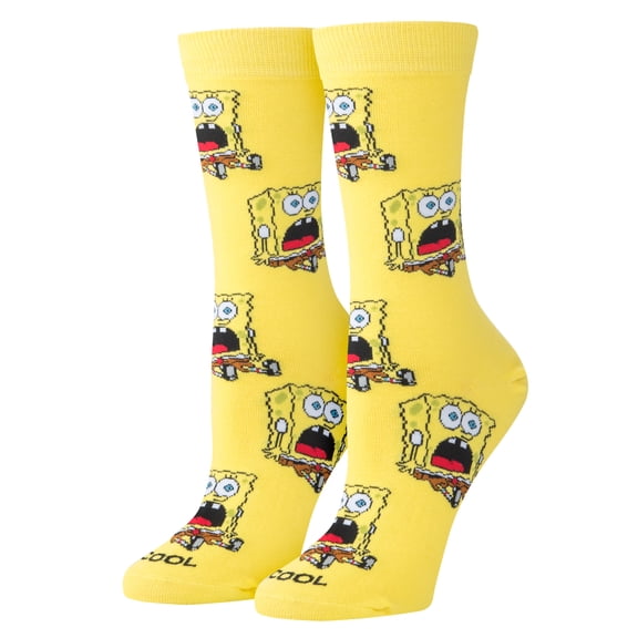 Cool Socks Surprised Bob SpongeBob Cartoon Retro Crew Socks, Size Medium
