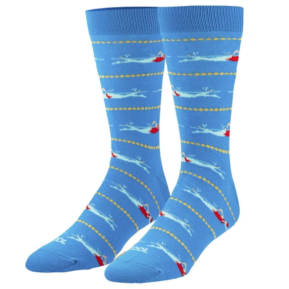 Cool Socks Swimmers Fun Print Novelty Crew Socks for Men