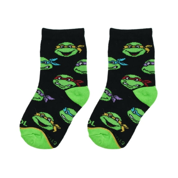 Cool Socks – Teenage Mutant Ninja Turtles Crew Socks for Kids – TMNT Heads Design – Size Small Ages