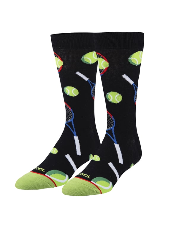 Cool Socks Tennis Fun Print Novelty Crew Socks for Men