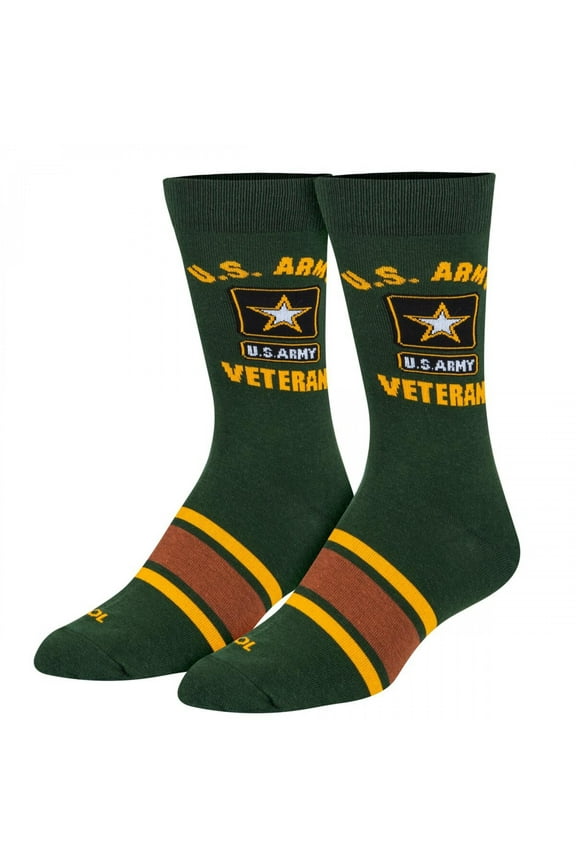 Cool Socks, US Army Veteran, Mens Womens Crew, Funny Graphic Print, Large