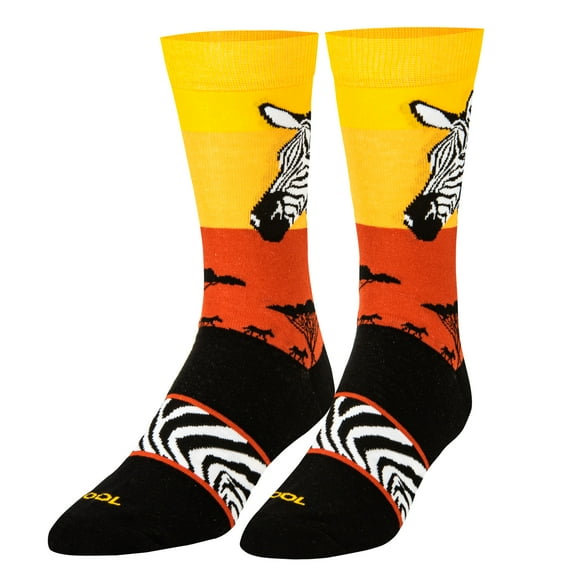 Cool Socks, Wild African Safari, Jungle Animal Designs, Fun Socks for Men, Zebra