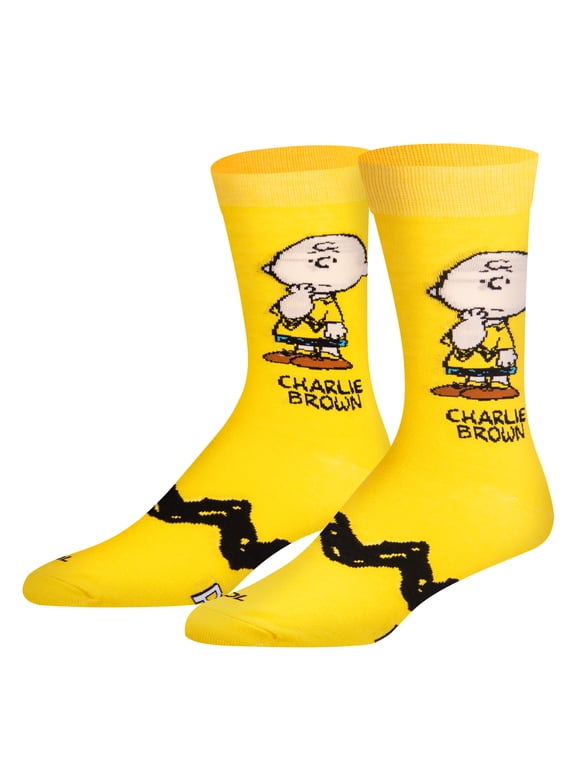 Charlie Brown Peanuts Cartoon Retro Crew Socks, Size Medium