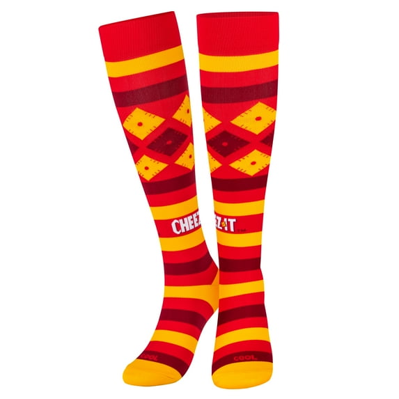 Cool Socks, Womens, Knee High Compression Socks, Cheez It Crackers Print