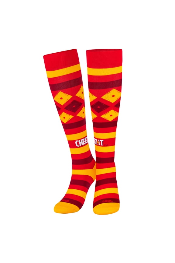 , Womens, Knee High Compression Socks, Cheez It Crackers Print