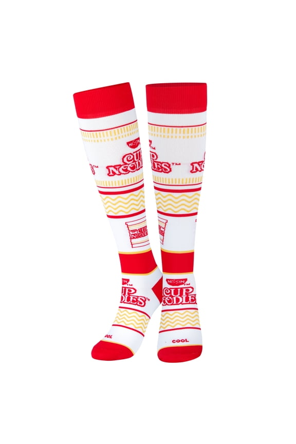 , Womens, Knee High Compression Socks, Cup Noodles Print