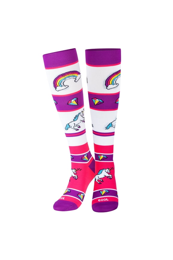 , Womens, Knee High Compression Socks, Unicorns Print
