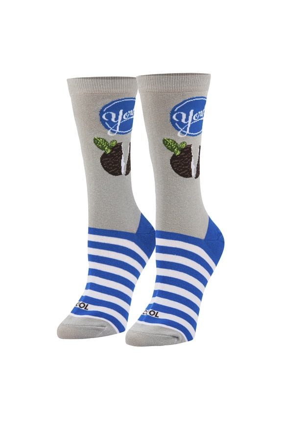 Cool Socks York Peppermint Pattie Chocolate Candy Novelty Crew Socks for Men & Women Medium Size