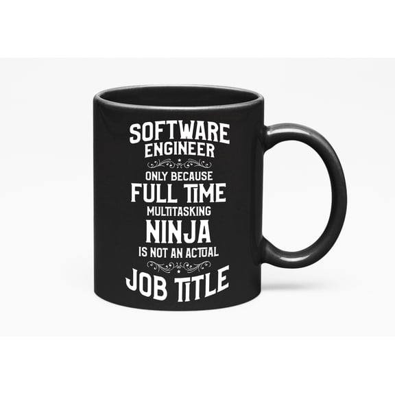 Cool Software Engineer, Black 11oz Ceramic Mug