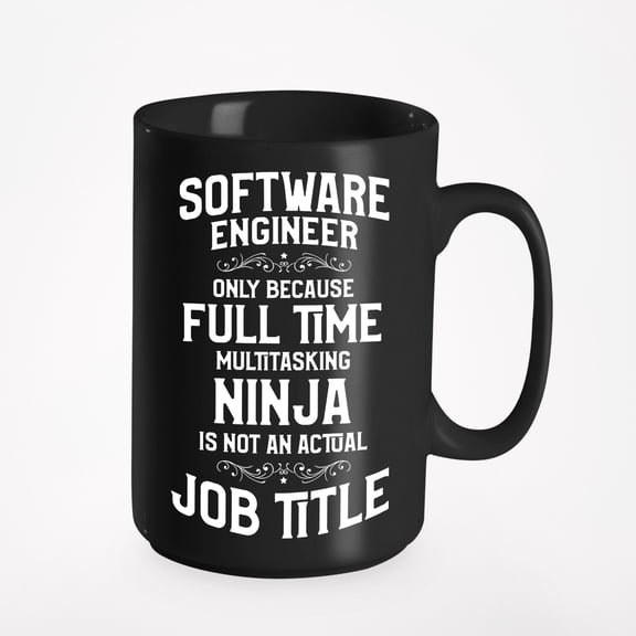 Cool Software Engineer, Black 15oz Ceramic Mug
