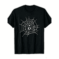 thumbnail image 1 of Cool Spider Web Graphic Black Tshirt, Simple Monochrome Spider Cobweb Gothic Print Short Sleeve Tee, Soft Cotton Halloween Party Daily Wear Shirt Gift for Gothic Lovers, 1 of 10