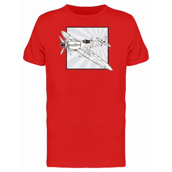 Cool Spitfire Plane Sketch Tee Men's -Image by Shutterstock