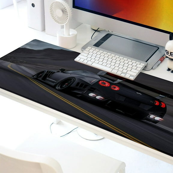 Cool Sport Car Mouse Pad - Durable Non-slip Dark Road Desk Mat, Extra-Large 31.5"x11.8 Inch Soft & Comfortable Mouse Pad- Ergonomic Stitched Desk Mat Ideal for Esports & Office Use