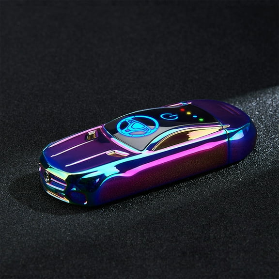 Cool Sports Car Lighter Type-C Rechargeable Windproof Fingerprint Sensing Lighter for Outdoor and Indoor Use Perfect Gift for Camping Hiking Barbecue