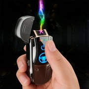 Cool Sports Car Lighter, Windproof Type-C Rechargeable Slim Coil Lighter with Smart Fingerprint Sensor Dual Side Ignition,Battery Indicator Lighter for Flameless Boyfriends Gifts , Stoves, Barbecues