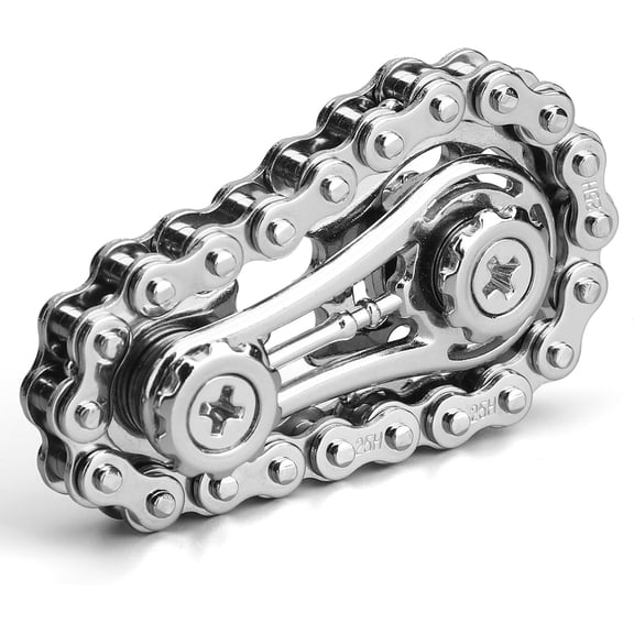 Cool Sprockets Fidget Chain, Assemble Fidget Spinner Ring Toys for Kids Adults, Metal Fidgeting Sensory Bike Chain Gears Cube, EDC Novelty Stress Relief Hand Finger Spinner Kinetic Desk Office Gift