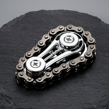 Cool Sprockets Fidget Chain, Assemble Fidget Spinner Ring Toys for Kids Adults, Metal Fidgeting Sensory Bike Chain Gears Cube, EDC Novelty Stress Relief Hand Finger Spinner Kinetic Desk Office Gift