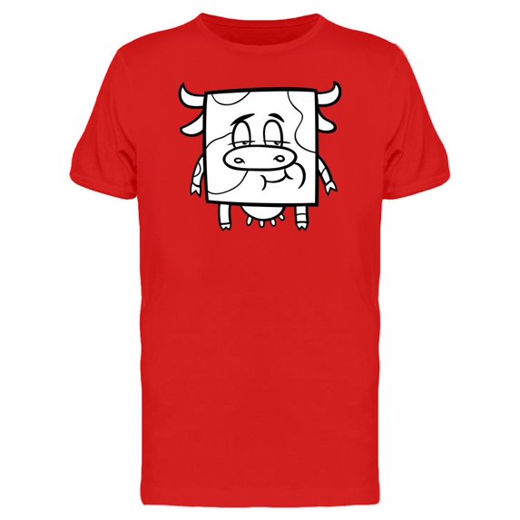 Cool Square Cow Cartoon Tee Men's -Image by Shutterstock
