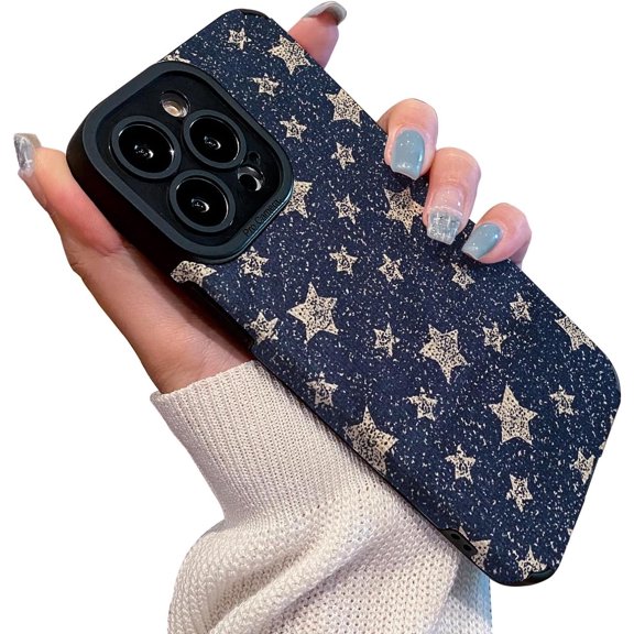 Cool Star Blue Design Unique Soft TPU Case Compatible with iPhone Case (iPhone 15 Pro Max)