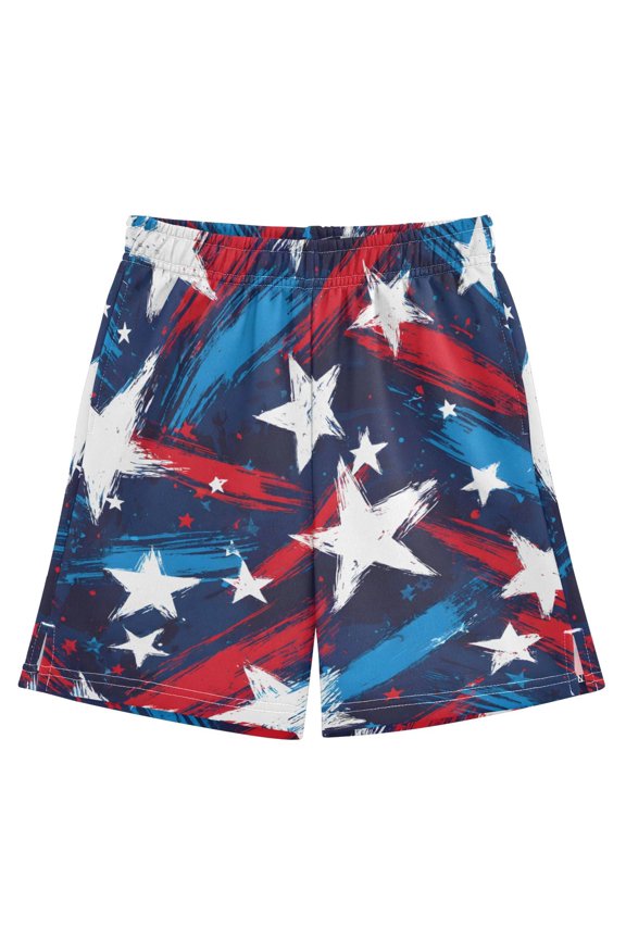 Cool Star Pattern Athletic Shorts Breathable with Comfort Fit Drawstring Casual Sweatshorts Medium