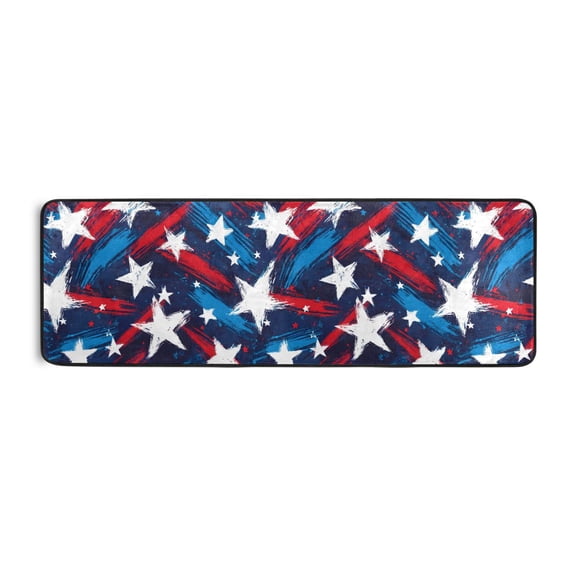 Cool Star Pattern Runner Rug 24x72 Inch Cushioned Non Slip Soft Absorbent Floor Mat