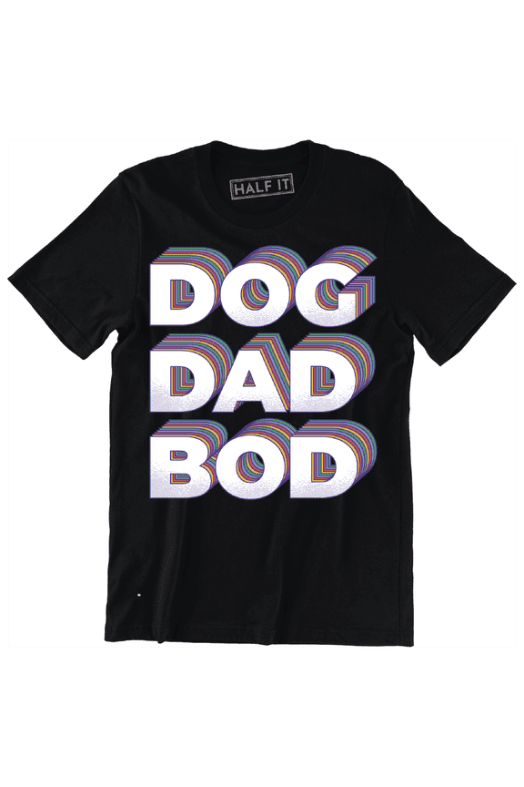 Cool Statement "Dog Dad Bod" Lettering Multi Layers Men's T-Shirt