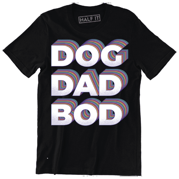 Cool Statement "Dog Dad Bod" Lettering Multi Layers Men's T-Shirt