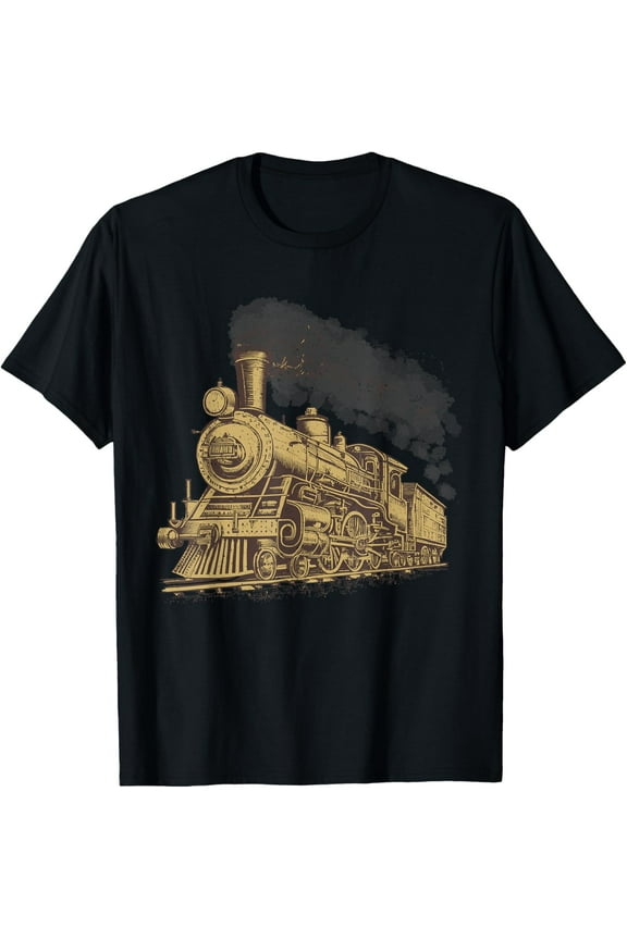 Cool Steam Train Art For Men Women Locomotive Train Lover T-Shirt