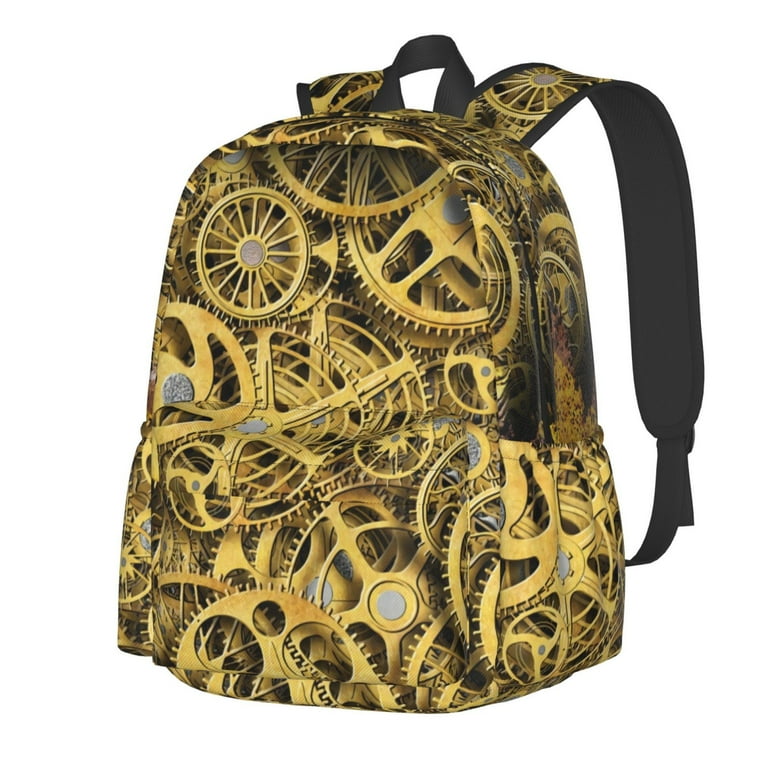 Cool Steampunk Gears Pattern Backpack for Men Women Laptop Backpack Hiking Backpack Travel Bag Work Backpack with Pocket