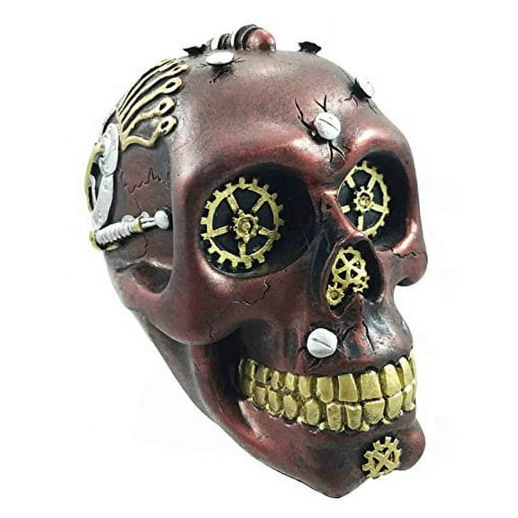 Cool Steampunk Maroon Unit Task Force Gearwork Skull Figurine Skeleton Army
