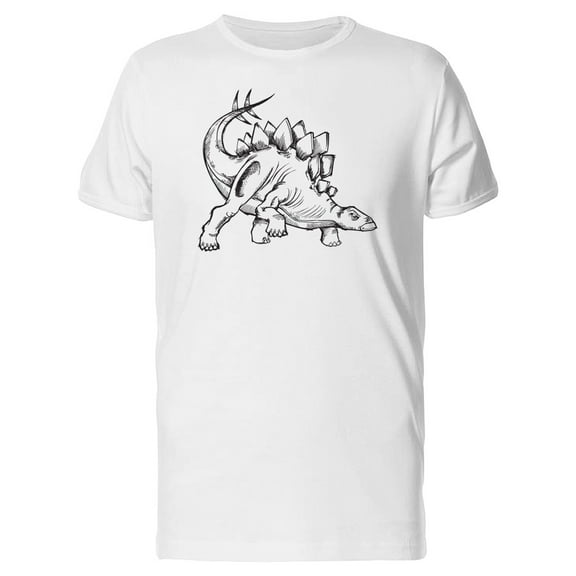 Cool Stegosaurus Dinosaur Sketch T-Shirt Men -Image by Shutterstock, Male x-Large