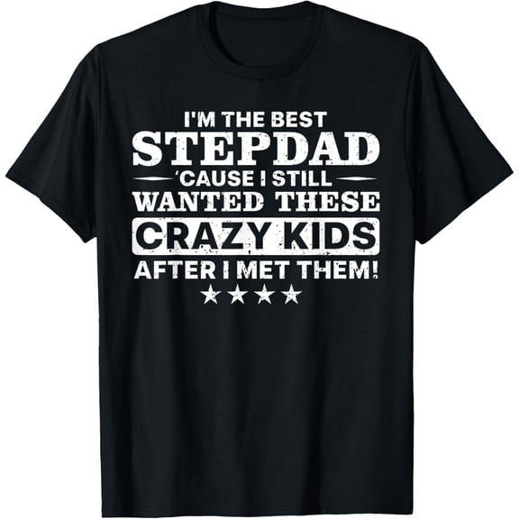 Cool Stepdad For Men Father Step Dad Parenthood Stepfather T-ShirtMen and women, Black T-shirt, size: Extra large