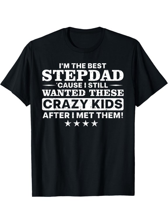 Cool Stepdad For Men Father Step Dad Parenthood Stepfather T-ShirtMen and women, Black T-shirt, size: Extra large