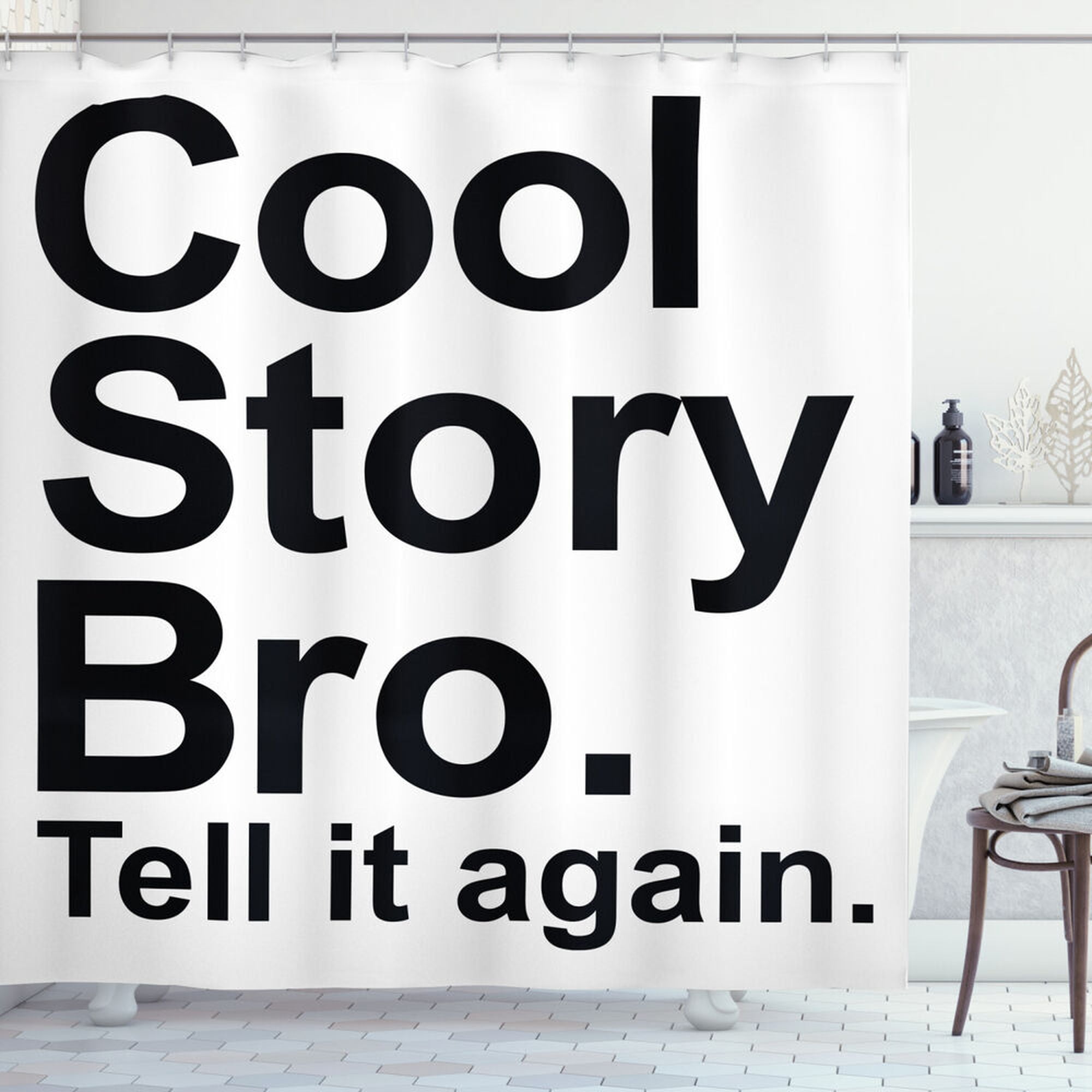 Cool Story Bro Hipster Quote Shower Curtain - Transform Your Bathroom ...