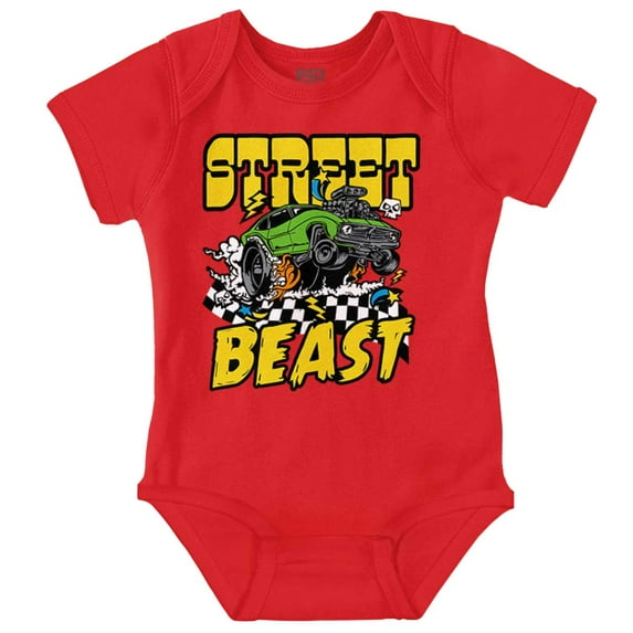 Cool Street Beast Cartoon Racecar Bodysuit Jumper Boys Infant Baby Brisco Brands 18M